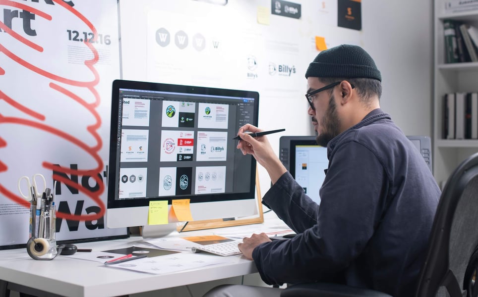 Graphic-designer-working-alone-at-private-studio-jobs-for-introverts