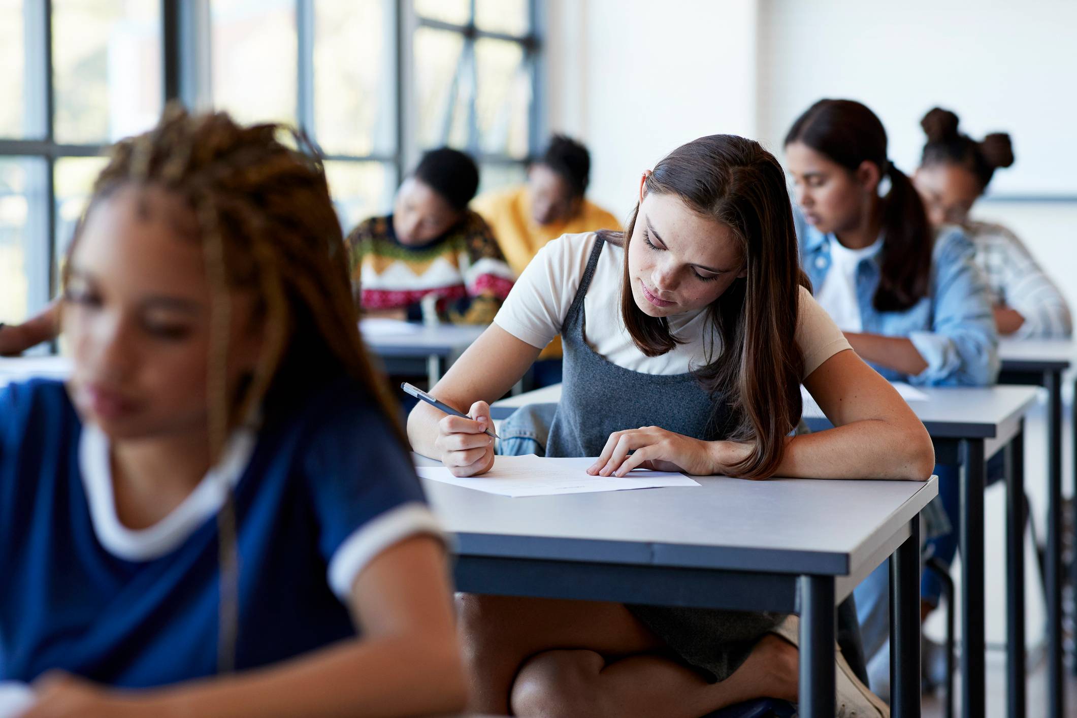 Student-taking-test-at-college-marketing-degree-jobs